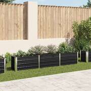 47047 Garden Raised Bed Galvanised Steel 240x40x45 cm Anthracite