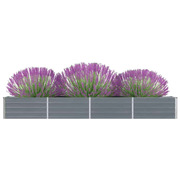 47052 Garden Raised Bed Galvanised Steel 320x40x45 cm Grey
