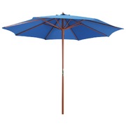Parasol with Wooden Pole  Blue