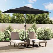 Outdoor Parasol with Metal Pole Black