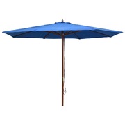 Outdoor Parasol with Wooden Pole 350 cm Blue