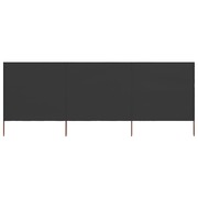 3-panel Wind Screen Fabric 400x160 cm Anthracite