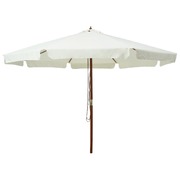Outdoor Parasol with Wooden Pole 330 cm Sand White