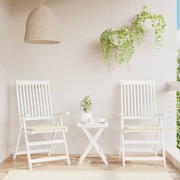 Garden Chair Cushions 2 pcs Cream 50x50x3 cm