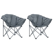 Folding Moon Chairs 2 pcs Grey