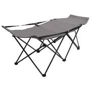 Folding Camping Cot Grey Steel