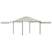 Gazebo with Double Extended Roofs 3x3x2,75 m Cream 180 g/m²