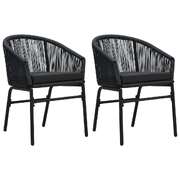 Space Saving Garden Chairs 2 pcs Black Home Use Modern Living 
