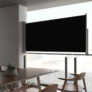 Patio Retractable Side Awning, Black