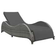 Elegant Sun Lounger with Cushion Poly Relaxing Seating Evening 