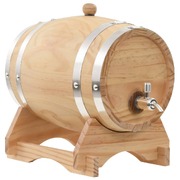Wine Barrel with Tap Solid Pinewood 12 L
