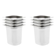 Gastronorm Containers 8 pcs GN 1/6 200 mm Stainless Steel