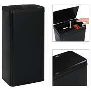 Automatic Sensor Dustbin Black Steel 80 L