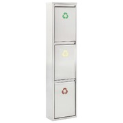 Recycle Dustbin Silver Stainless Steel 3x8 L
