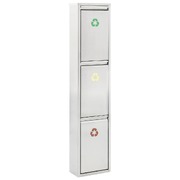 Recycle Dustbin Silver Stainless Steel 3x15 L