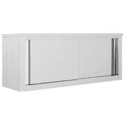 Kitchen Wall Cabinet with Sliding Doors 120x40x50 cm Stainless Steel