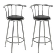 Bar Stools 2 pcs Black Faux Leather