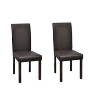 Dining Chair 2 pcs Brown Faux Leather