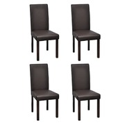 Dining Chair 4 pcs Brown Leather