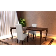 Dining Chair 2 pcs White Faux Leather