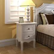 Nightstands 2 pcs with 2 Drawers MDF White 