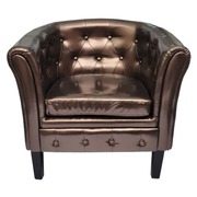 Tub Chair Brown Leather