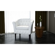 Tub Chair White Leather