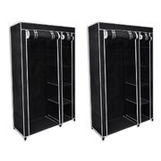 Wardrobes 2 pcs Black Fabric