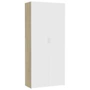 Storage Cabinet White and Sonoma Oak Chipboard