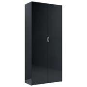 Storage Cabinet High Gloss Black Chipboard