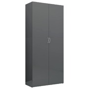 Storage Cabinet High Gloss Grey Chipboard