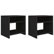 Bedside Cabinets 2 pcs Black 40x30x40 cm Chipboard