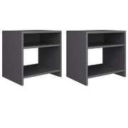 Bedside Cabinets 2 pcs Grey 40x30x40 cm Chipboard