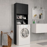 Washing Machine Cabinet Black Chipboard