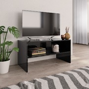 TV  Cabinet High Gloss Black Chipboard