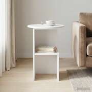 White Side Table Engineered Wood 39.5cm | EXTG