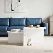 White Coffee Table 100x50cm Engineered Wood | EXTG