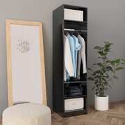 Wardrobe  High Gloss Black Chipboard