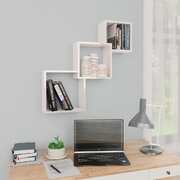 Cube Wall Shelves High Gloss White 84.5x15x27 cm Chipboard