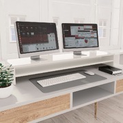  Monitor Stand High Gloss White Engineered Wood