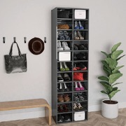 Shoe Cabinet High Gloss Grey  Chipboard
