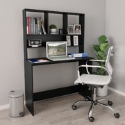 Desk with Shelves Black 110x45x157 cm Chipboard