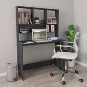Desk with Shelves Grey Chipboard