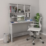 Desk with Shelves Concrete Grey Chipboard