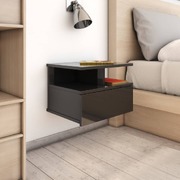 Floating Nightstands 2 pcs High Gloss Black  Chipboard