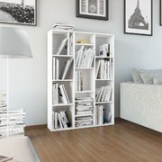 Room Divider/Book Cabinet High Gloss White Chipboard