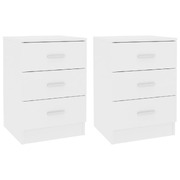 Bedside Cabinets 2 pcs White -Chipboard