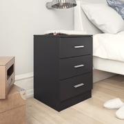 Bedside Cabinet  Black Chipboard