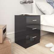 Bedside Cabinet High Gloss Black - Chipboard