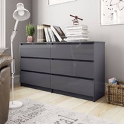 Sideboard High Gloss Grey Chipboard